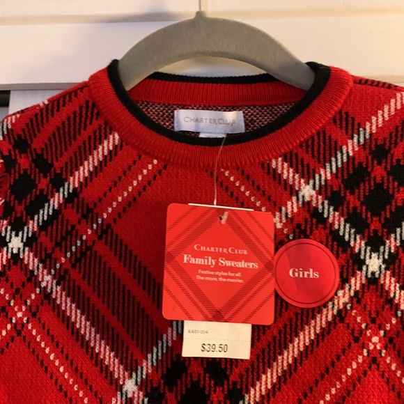 Brand new adorable Charter Club red/black plaid sweater!! - Picture 5 of 7